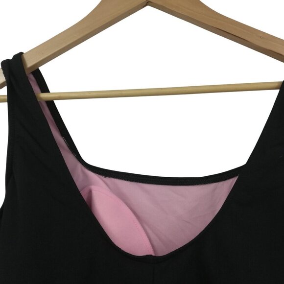 Lands End Black Slimming One Piece Tank Swimsuit Size 22W Plus Solid Classic - Picture 8 of 11
